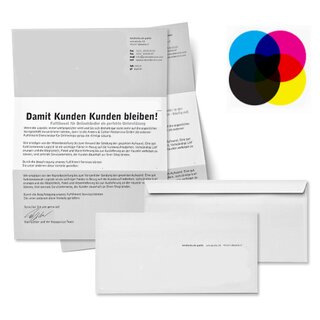 DIN Lang ein Blatt A4, 4/4 farbig