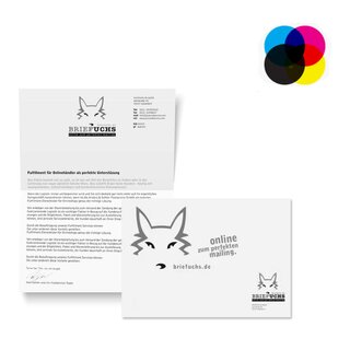 C5 Mailing, mit einem Blatt A4, eine Seite 4/0 farbig bedruckt