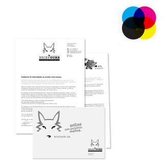 C5 Mailing, mit einem Blatt A4, eine Seite 4/4 farbig bedruckt