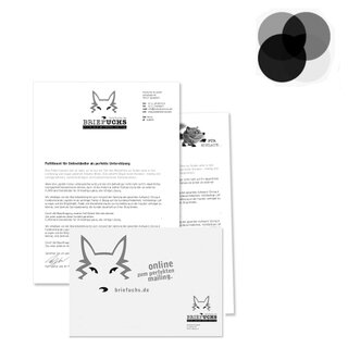 C5 Mailing, mit einem Blatt A4, eine Seite 1/1 farbig bedruckt
